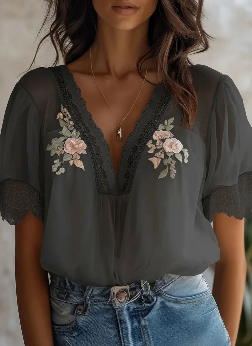 Boho Blouse in chiffon, Premium Look