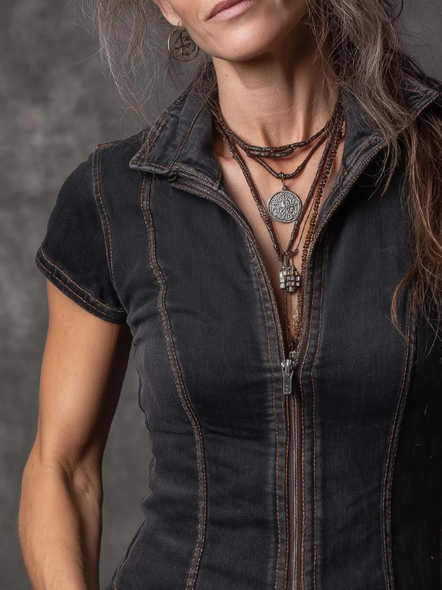 Blouse with denim – Affordable Luxury