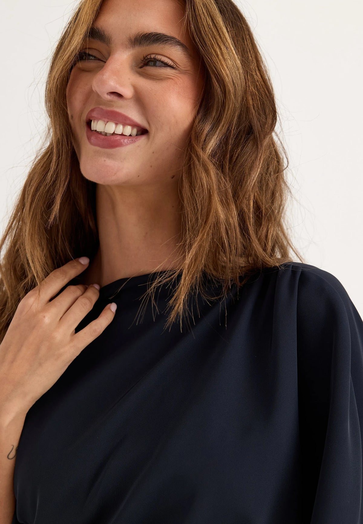 Draped Flounce Gown