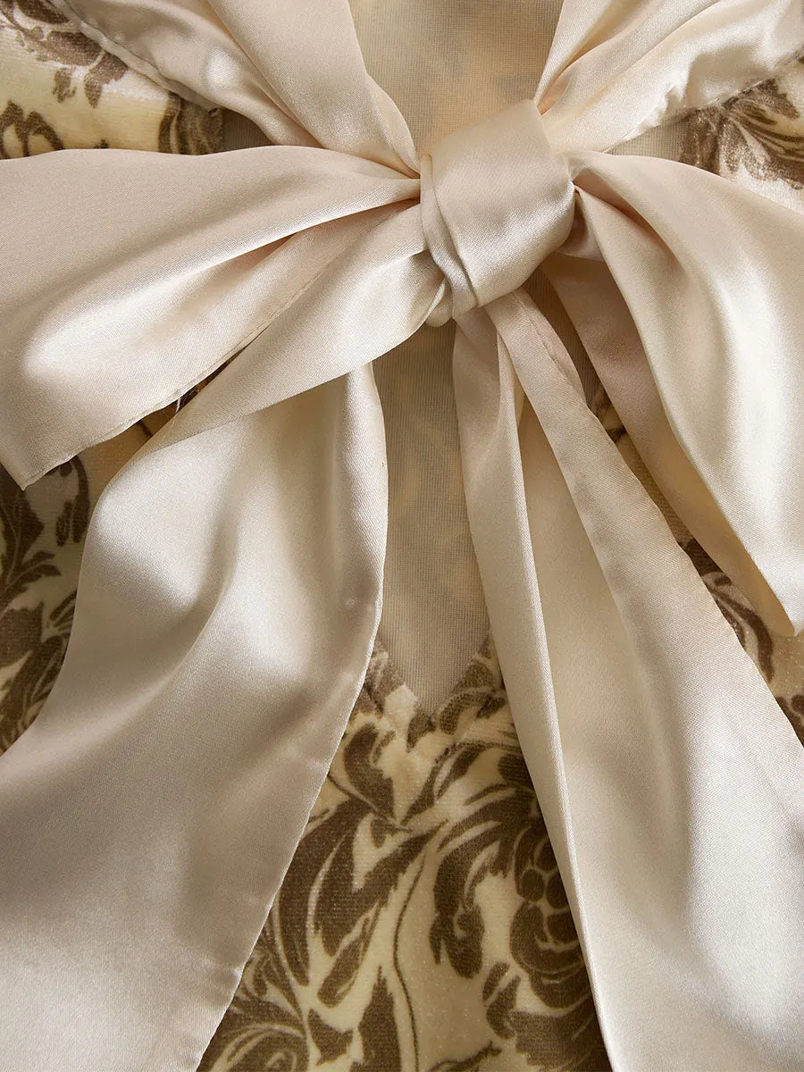 Stylish And Elegant Champagne-colored Velvet Printed Shirt