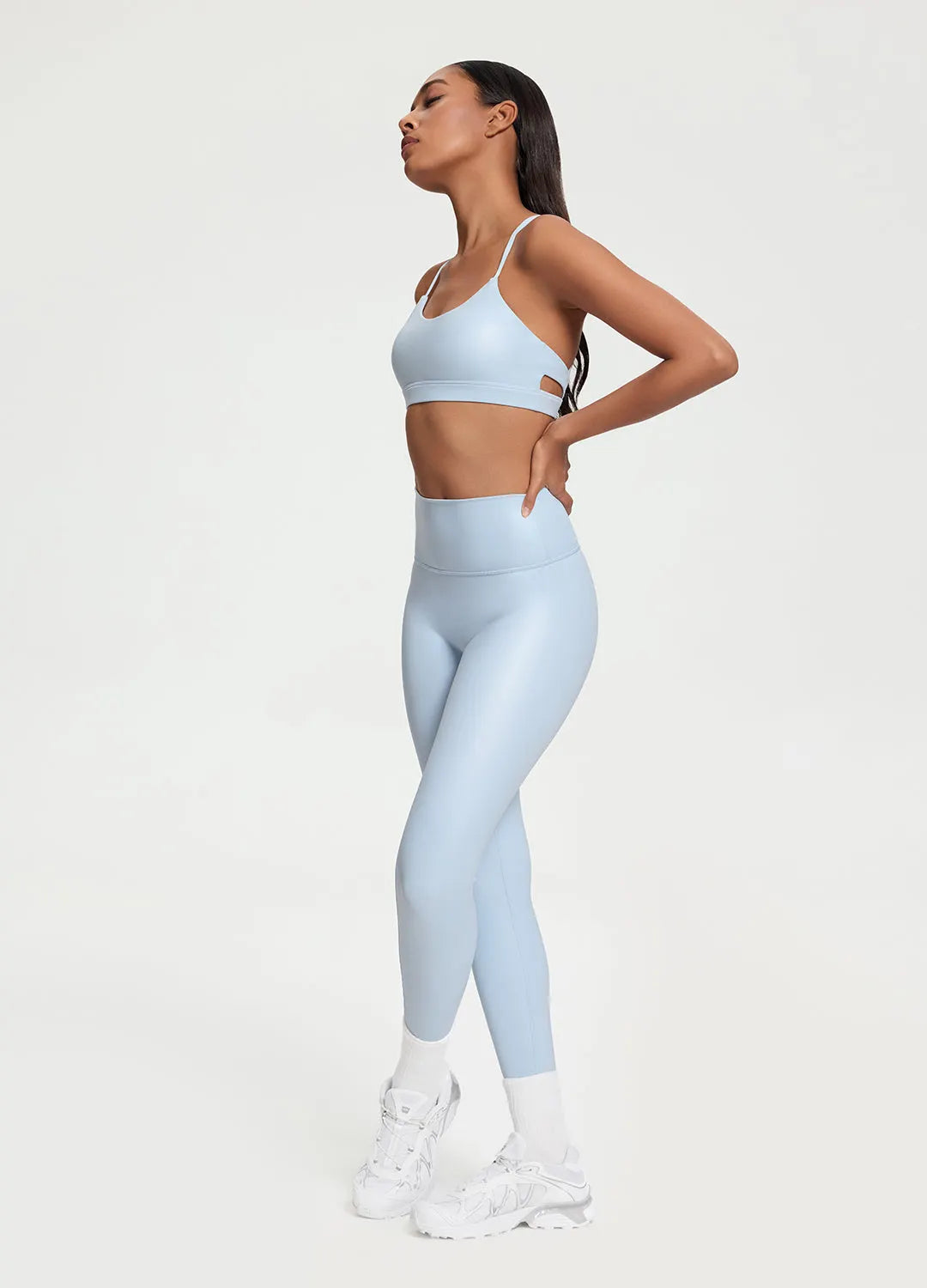 Sleek Faux Leather 7/8-Length Leggings