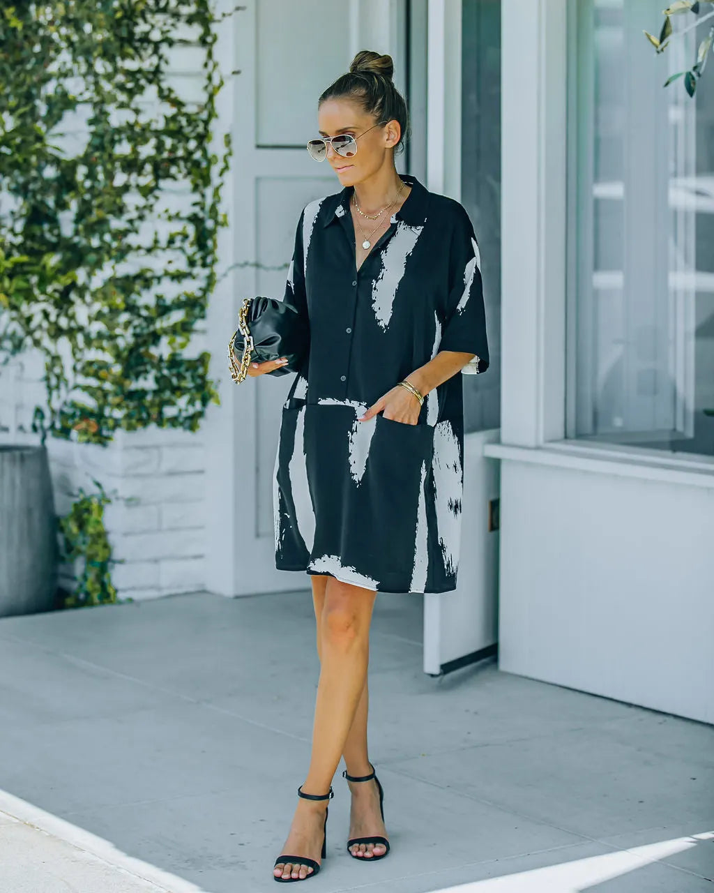 Raelynn Pocketed Button Down Shirt Dress - FINAL SALE
