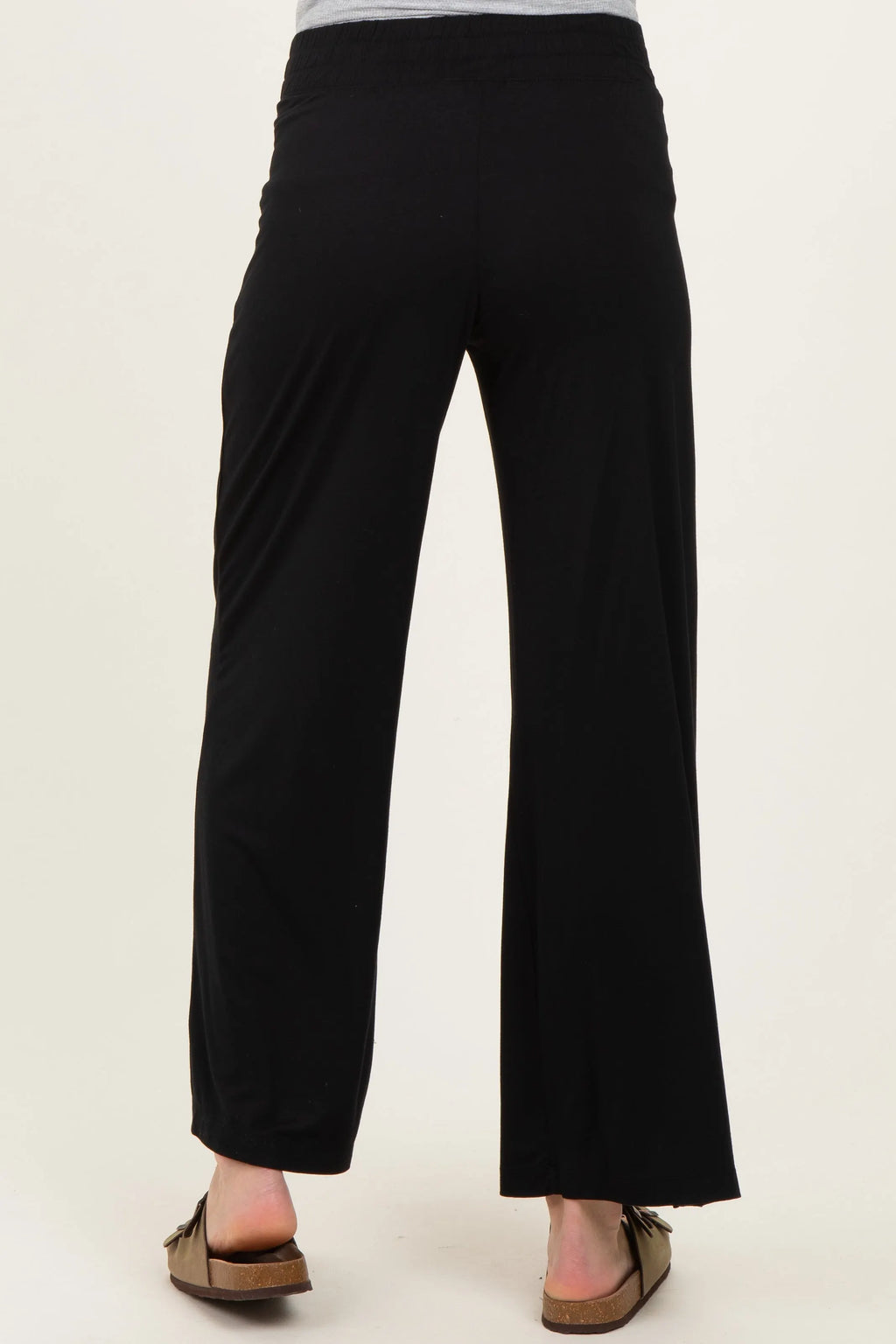Black Ankle Wide Leg Maternity Pants