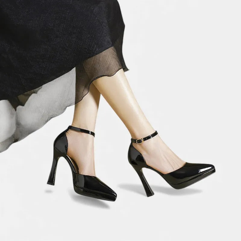 Evette Leather Heels