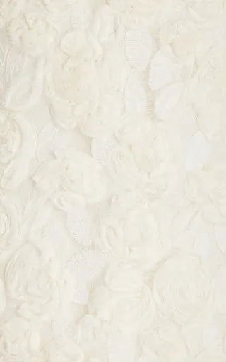 Blanc Rosette-Detailed Georgette Mini Dress