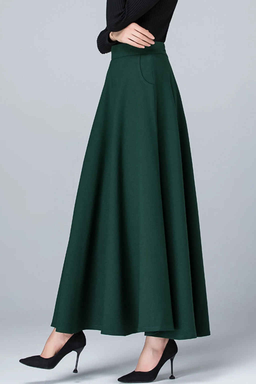 A line maxi polyester skirt women 6217