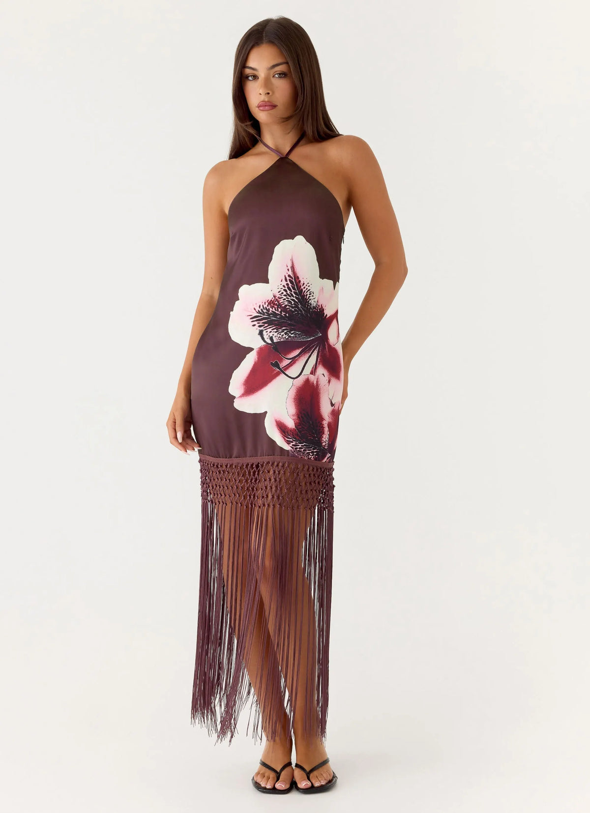 Niahvette Midi Dress Burgundy