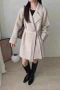 Robe-Style Double-Face Wool Long Coat