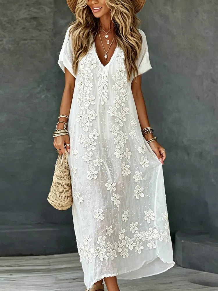 Chic Maxi Dress in linen, Affordable Luxury