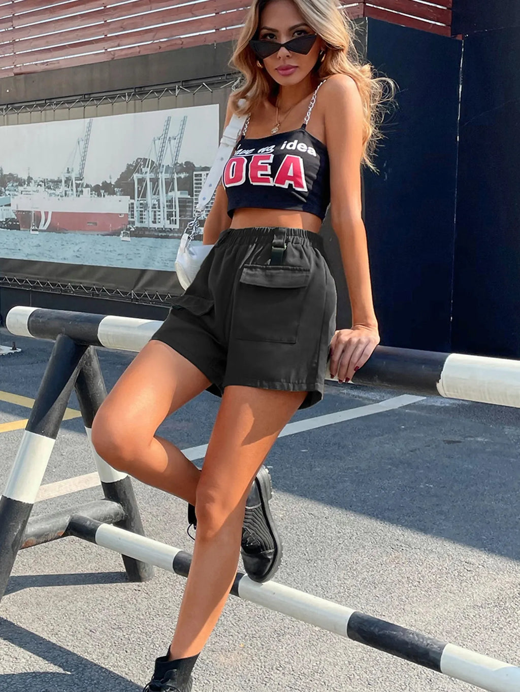 KittenAlarm - Front Pockets Wide Leg Shorts