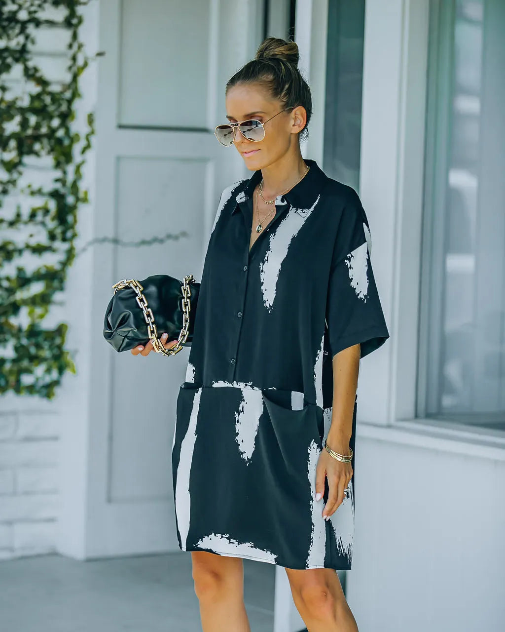 Raelynn Pocketed Button Down Shirt Dress - FINAL SALE