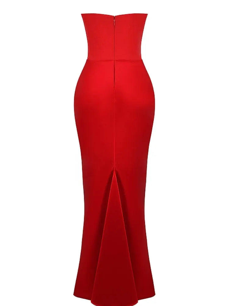Scarlet Strapless Corset Maxi Dress