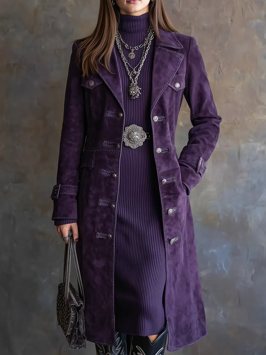 Vintage Coat in suede, Designer Aesthetic