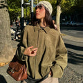 Women's Cropped Zip Up Bomber Jacket