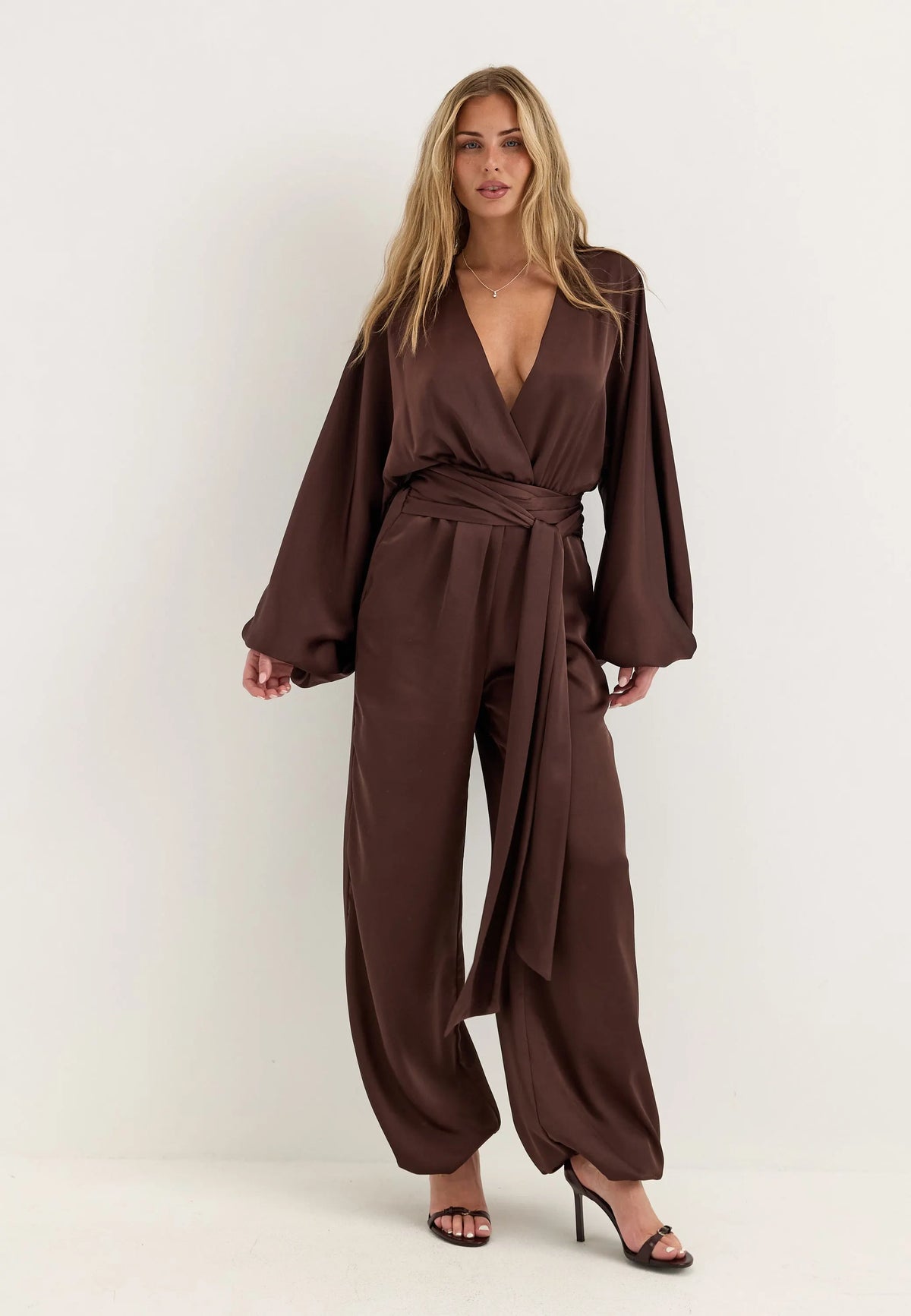 Satin Bubble Hem Jumpsuit