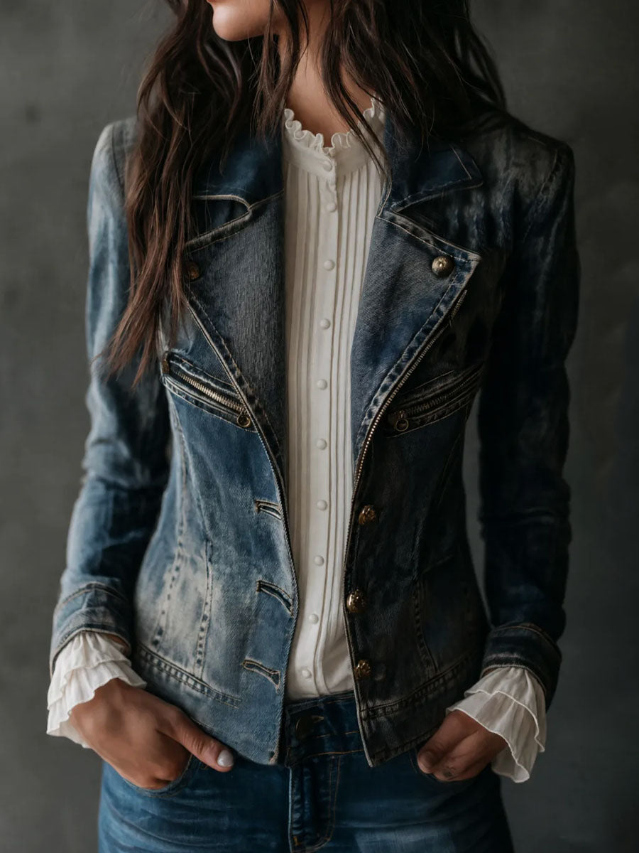 Vintage Jacket in denim, Premium Look