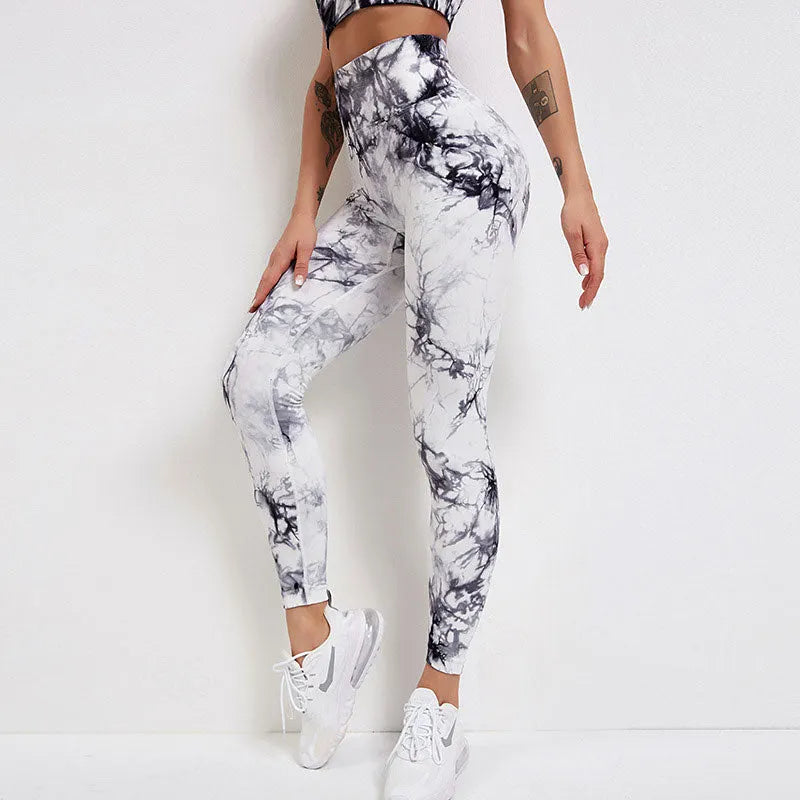 KittenAlarm - Mojoyce Tie Dye Yoga Pants Women Fitness Sport Leggings  Push Up High Waist Workout Seamless Tights Runnin