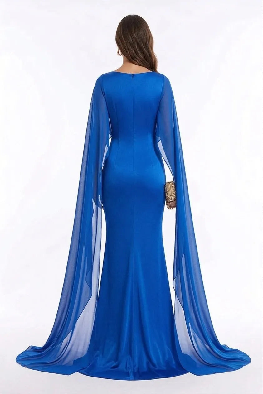 Aveline Cape Sleeve Mermaid Gown