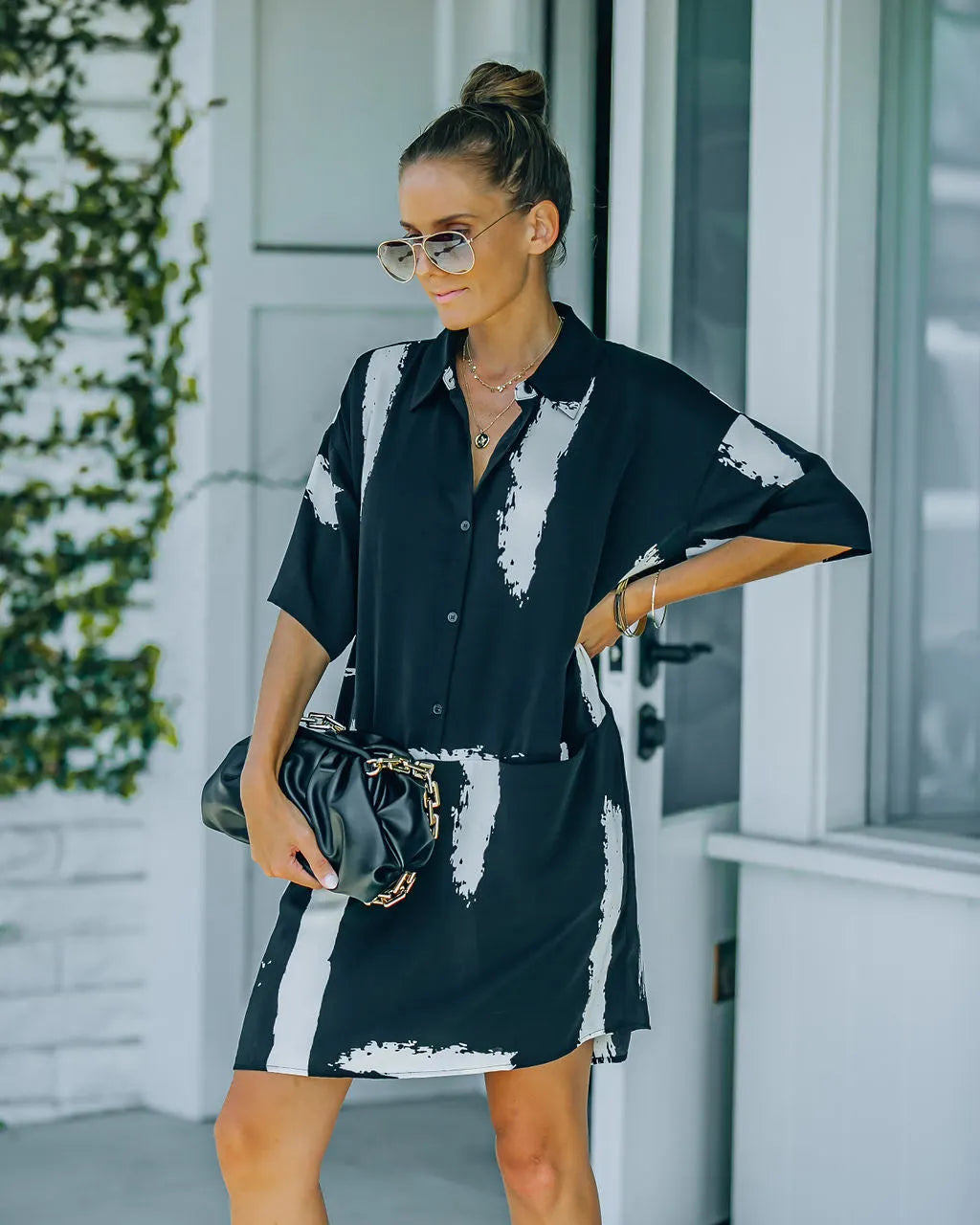 Raelynn Pocketed Button Down Shirt Dress - FINAL SALE