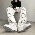 KittenAlarm - Big Love Pattern Casual Wide Leg Pants