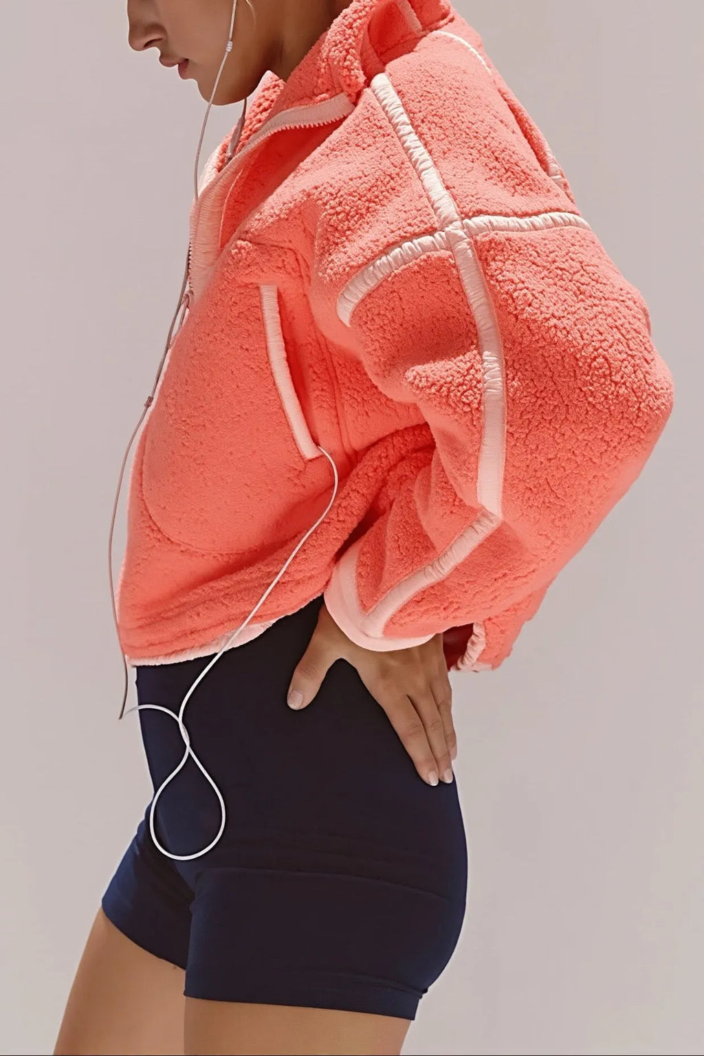 Colorblock Fleece Half Zip Sweatshirt