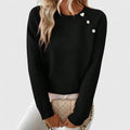 ISABELLE – ELEGANT PEARL BUTTON SWEATER