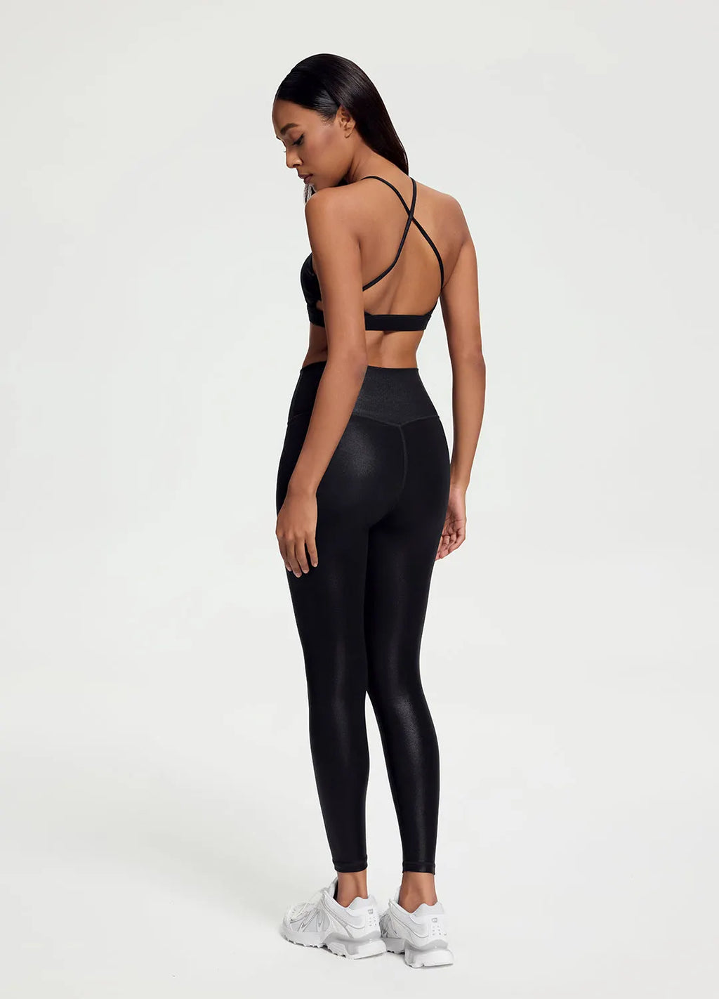 Sleek Faux Leather 7/8-Length Leggings