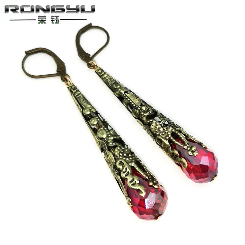 Green Austrian crystal earrings