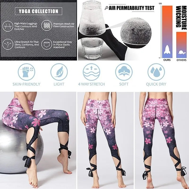 KittenAlarm - Mojoyce Cloud Hide Yoga Pants Women Flower Sports Leggings Sexy High Waist Sexy Long Tights Fitness Runnin