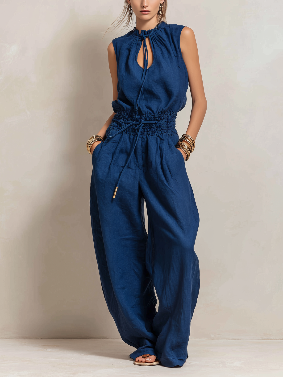 Jumpsuit with linen – Unbeatable Price