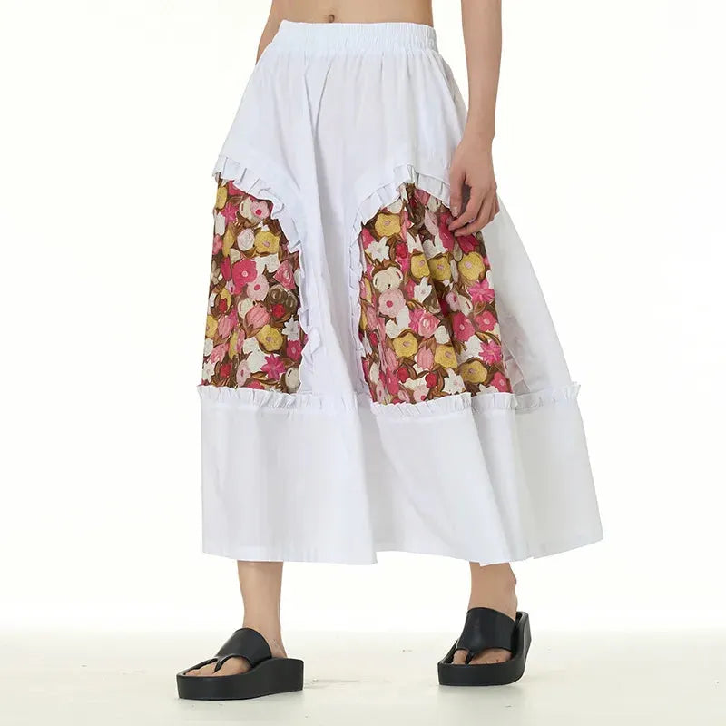 Chic Skirts All Matched Cotton Romantic Maxi High Waist Ruffled