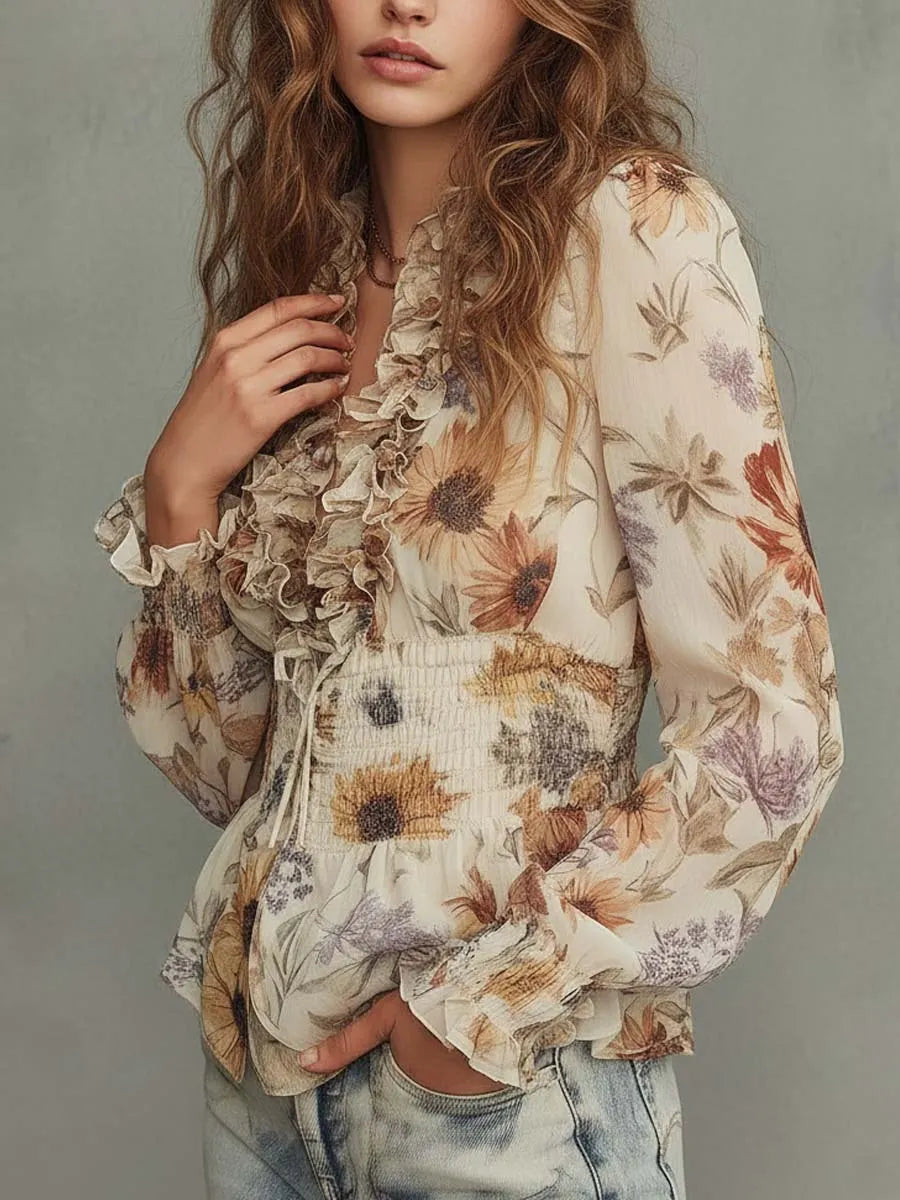 Vintage Blouse in chiffon, Designer Aesthetic