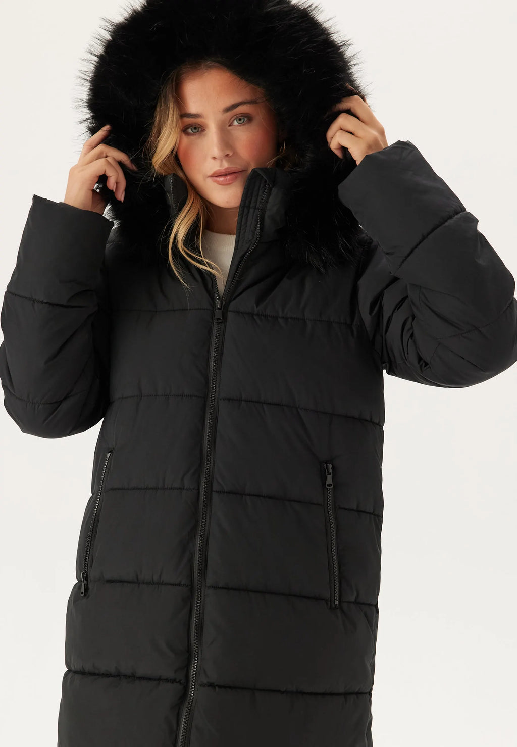 Hooded Padded Long Jacket