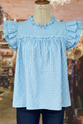 Gingham Ruffle Babydoll Top