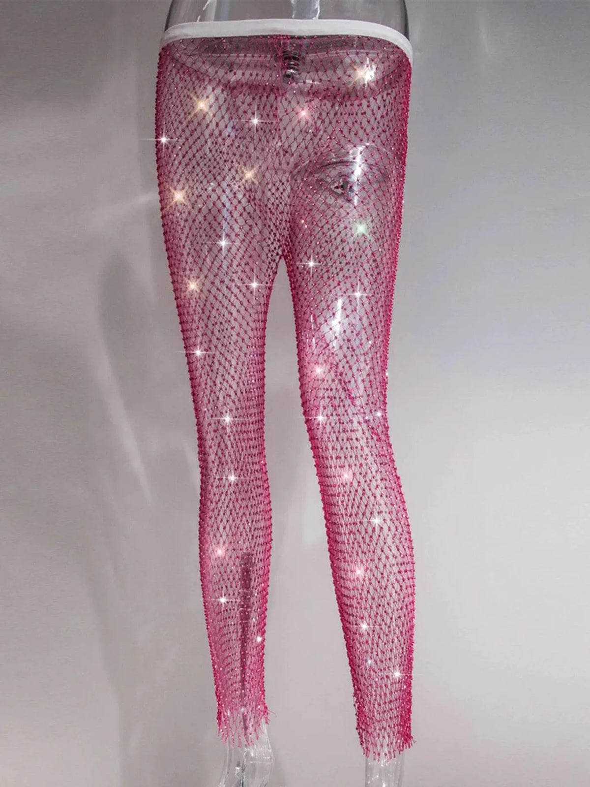 KittenAlarm - Cynthia Rhinestone Mesh Pants