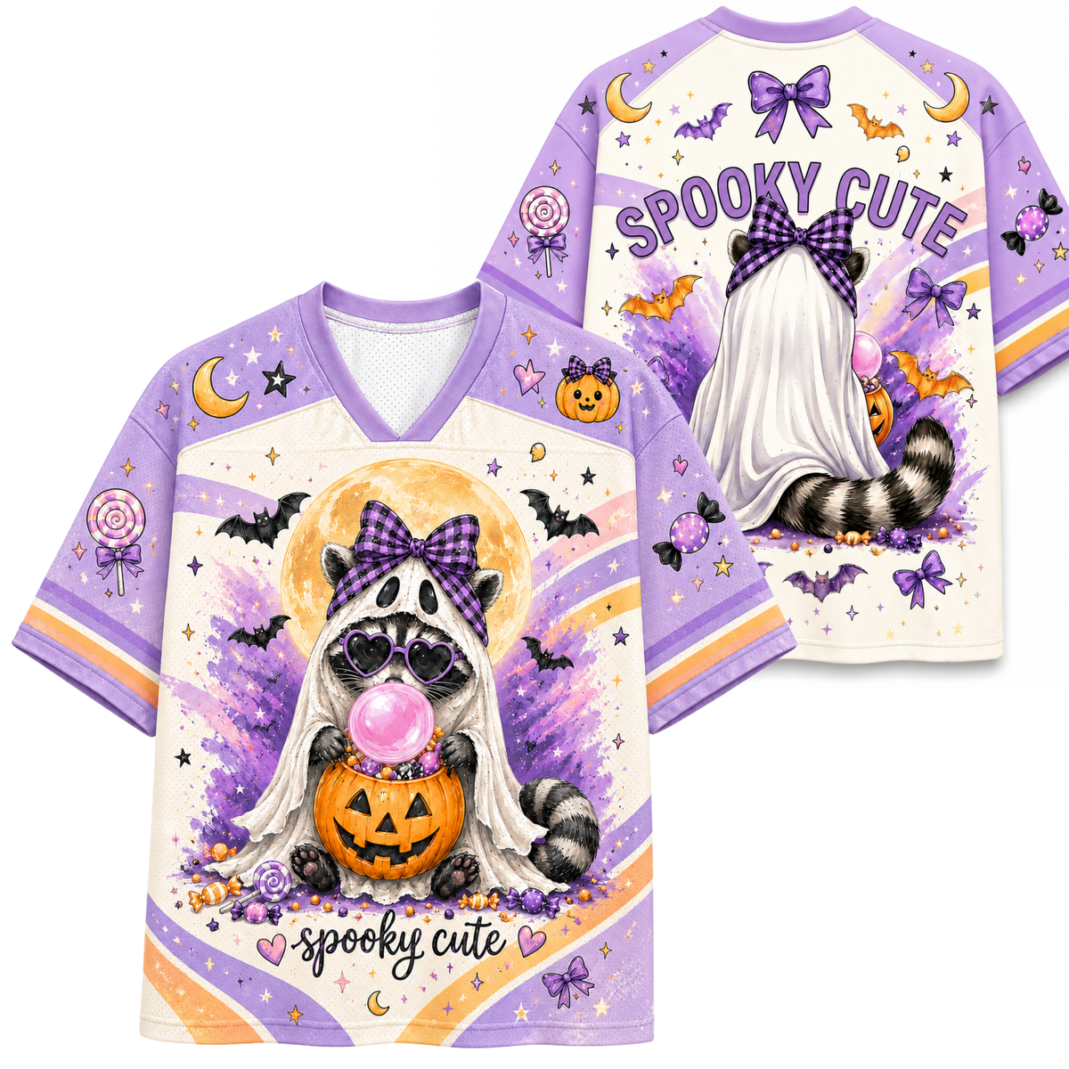Chaotic Club Spooky Candy Bucket Ghost Raccoon Halloween Mesh Jersey