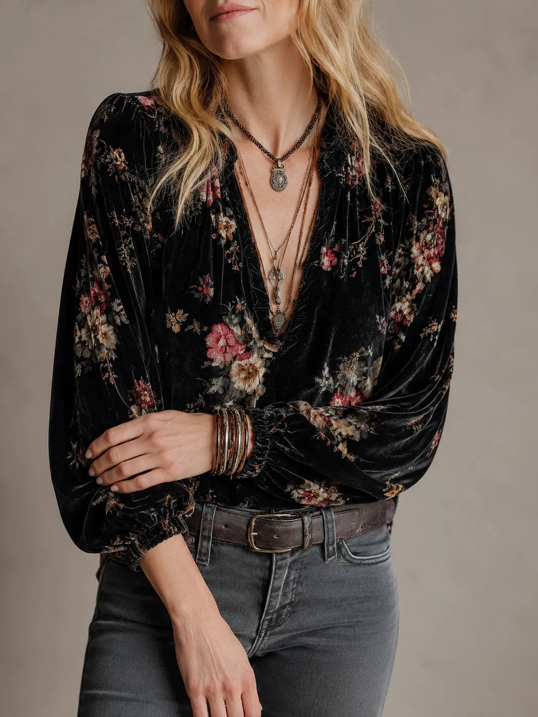 Vintage Blouse in velvet, Smart Price