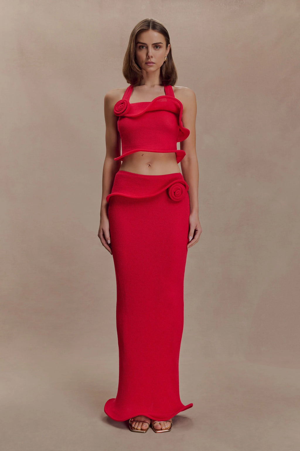 Samira Halter Knit Twist Top
