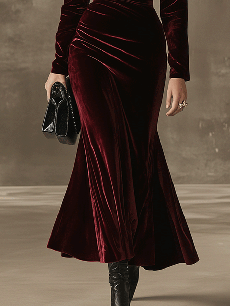 Chic Maxi Dress in velvet, Affordable Luxury