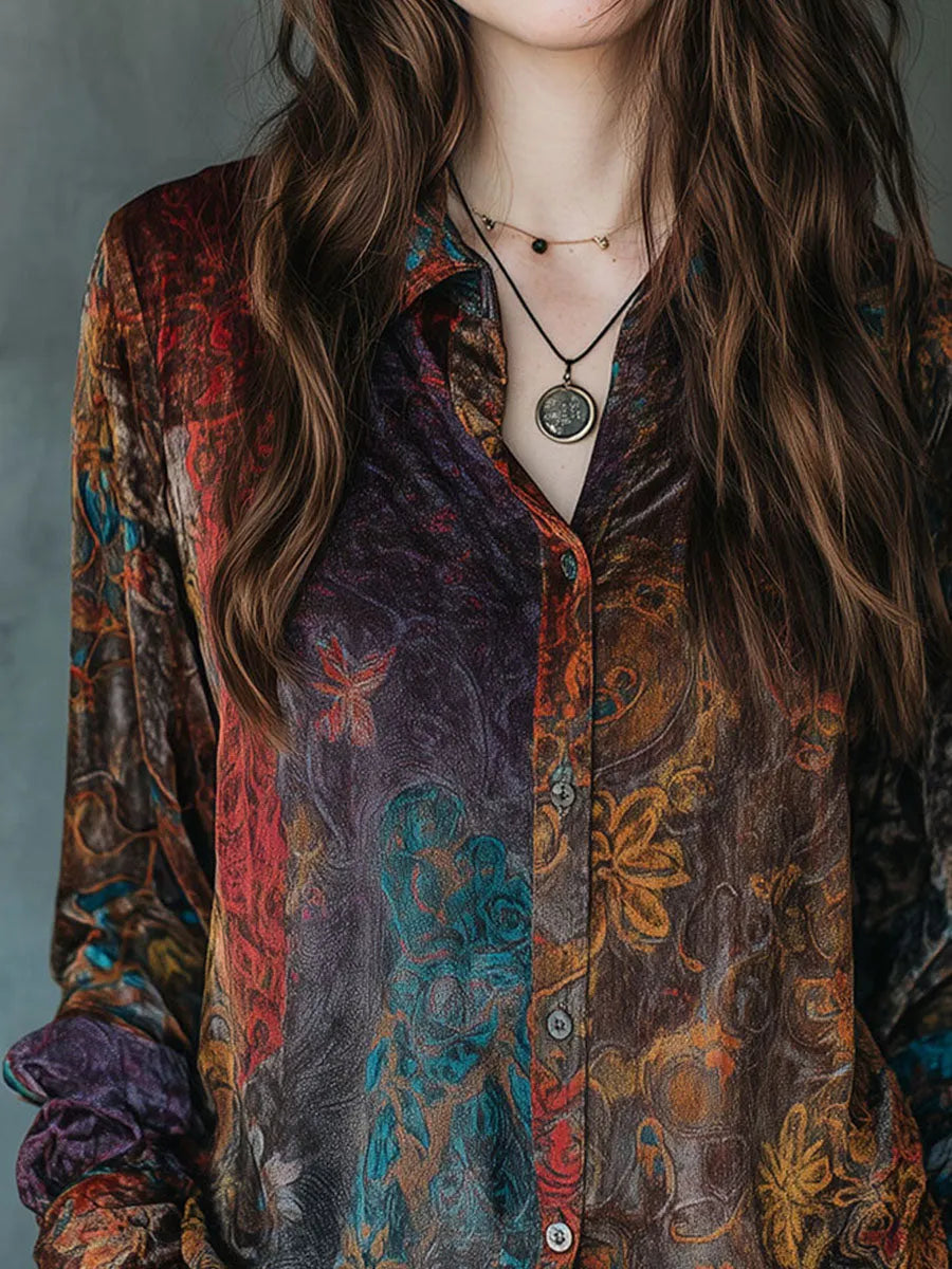 Boho Shirt in velvet, Affordable Luxury