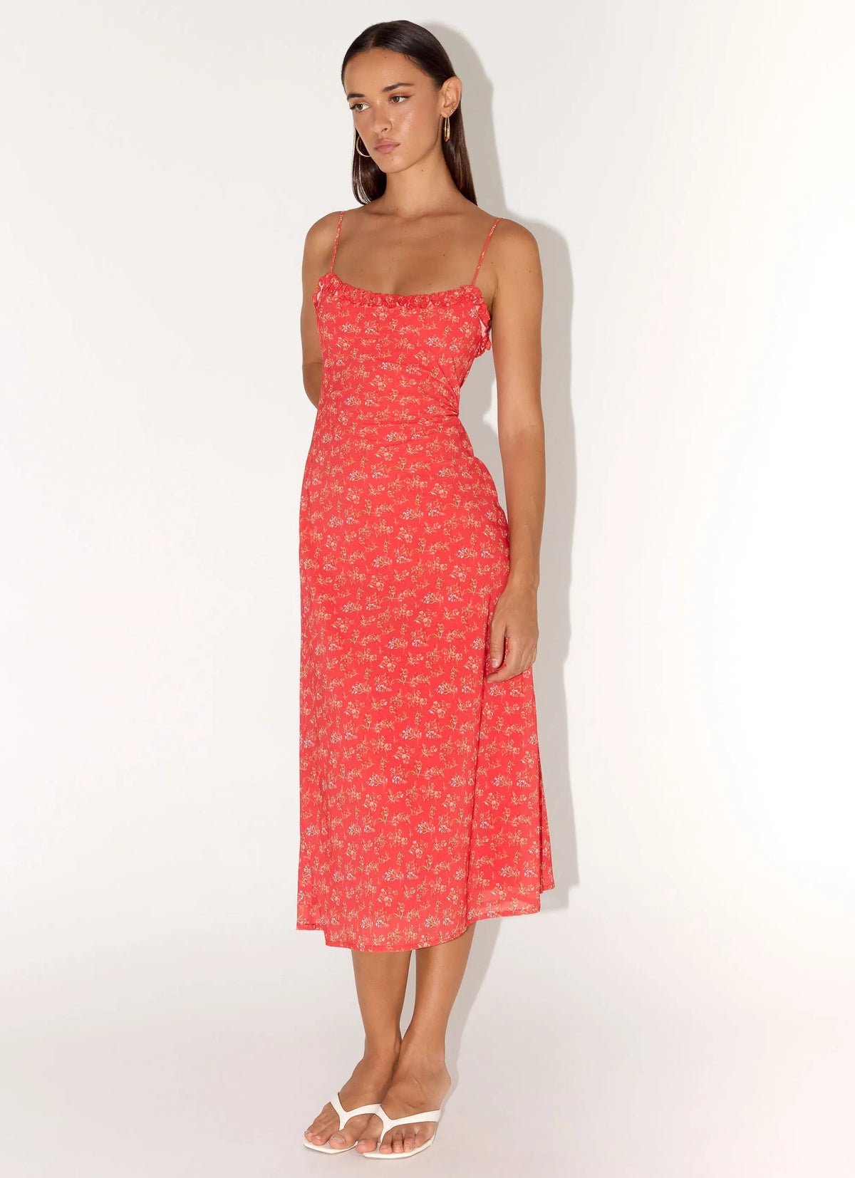 Kahlo Midi Dress Red