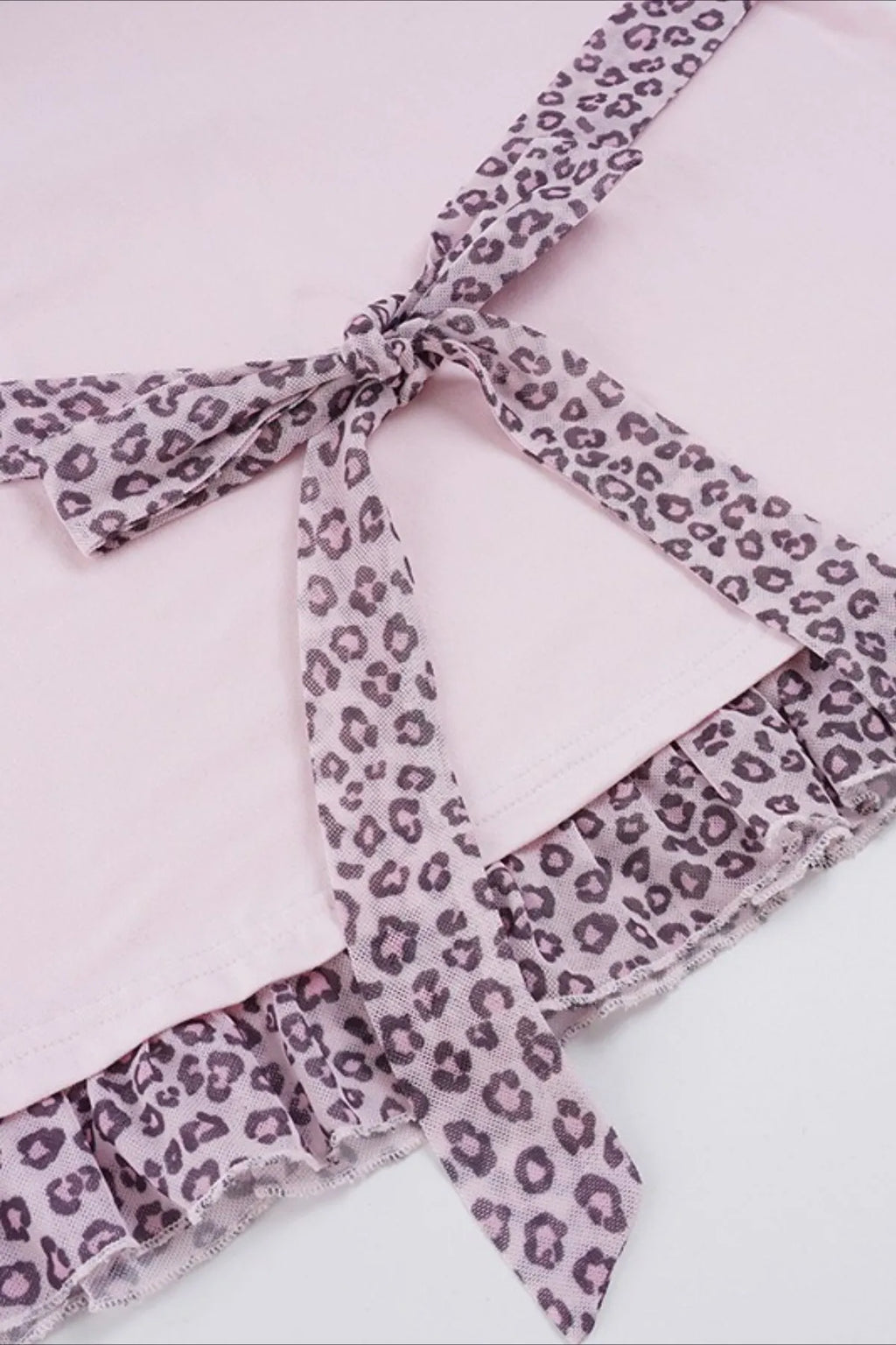 Sweet Leopard Patchwork Bow Lace Cami Top