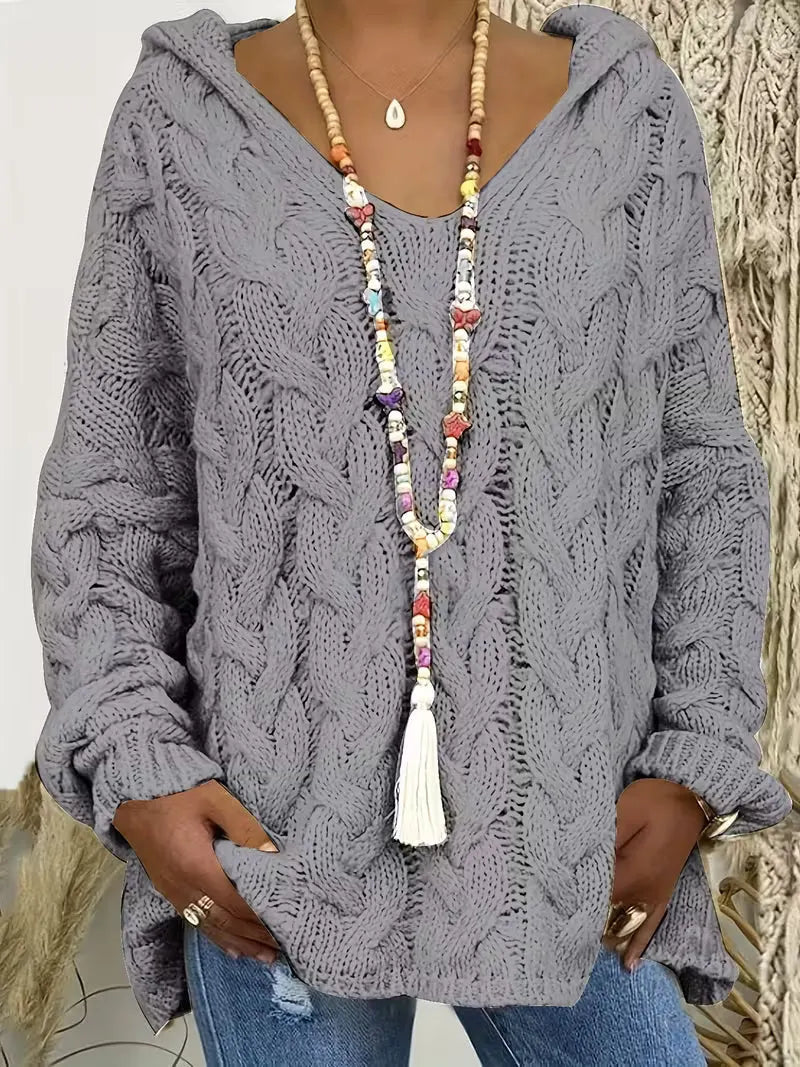 ISLA – CHUNKY KNIT HOODED SWEATER