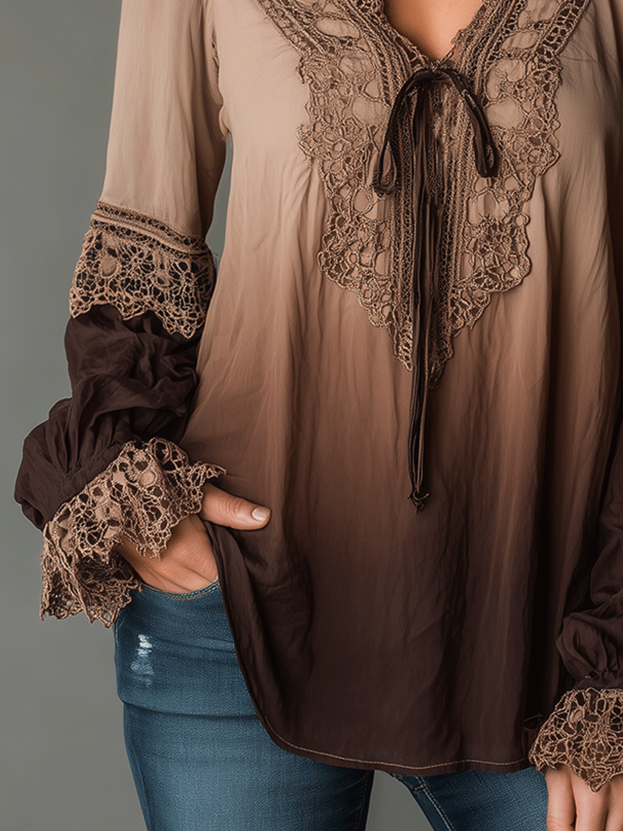 Bohemian Shirt in lace, Affordable Luxury