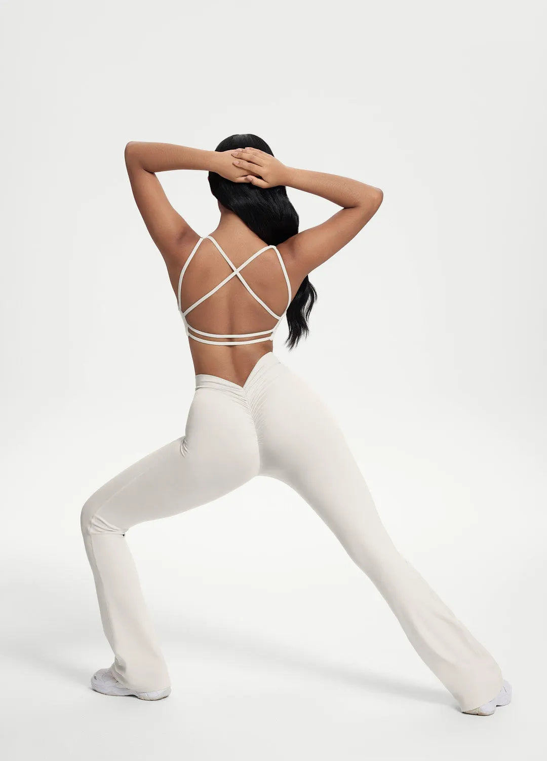 Scrunch-Back Flared Leggings — Sculpted Back, Flattering Flare