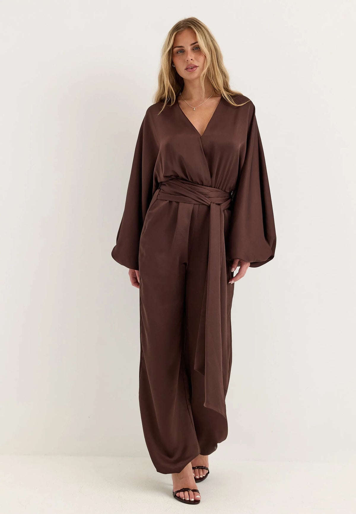 Satin Bubble Hem Jumpsuit