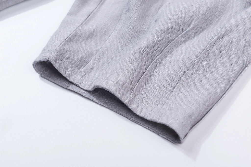 Loose linen top with boat neckline and 3/4 sleeve 1928#