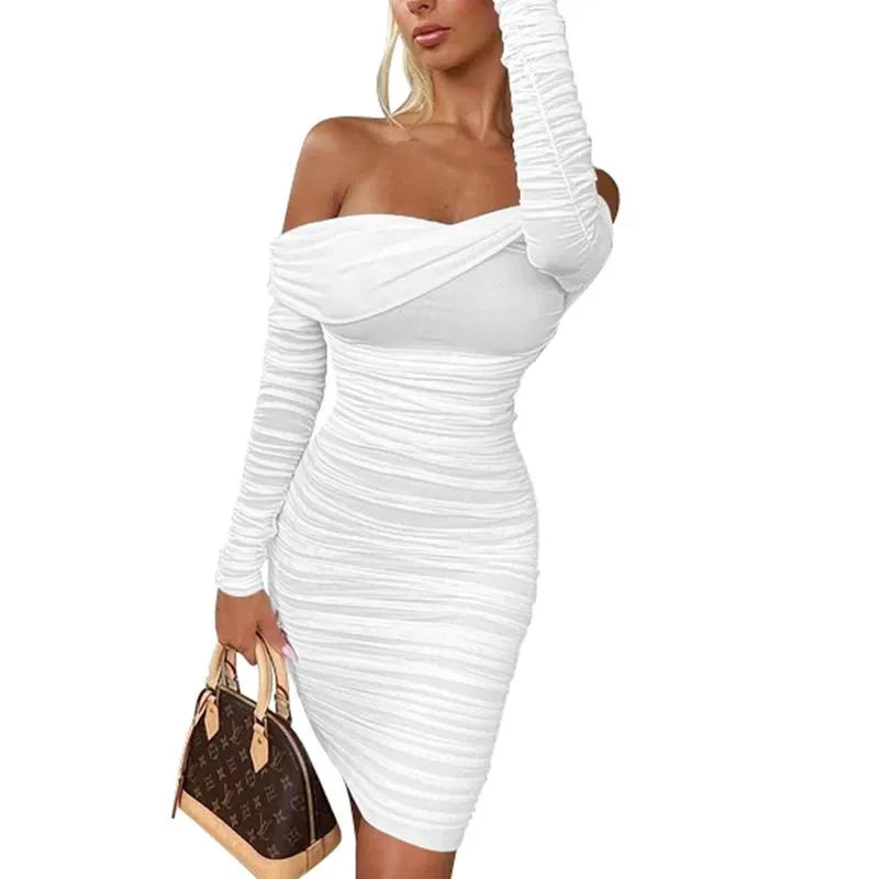 Ruched Off-Shoulder Bodycon Dress
