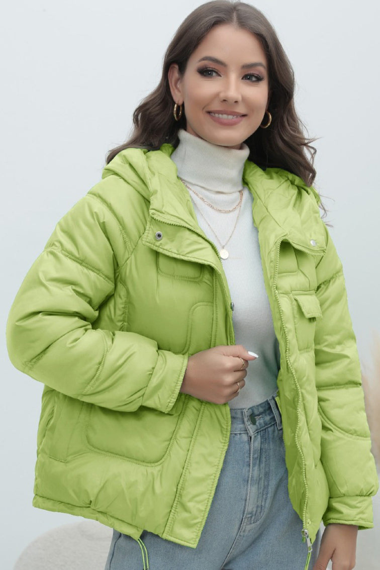 Bright Color Stand Collar Puffer Coat