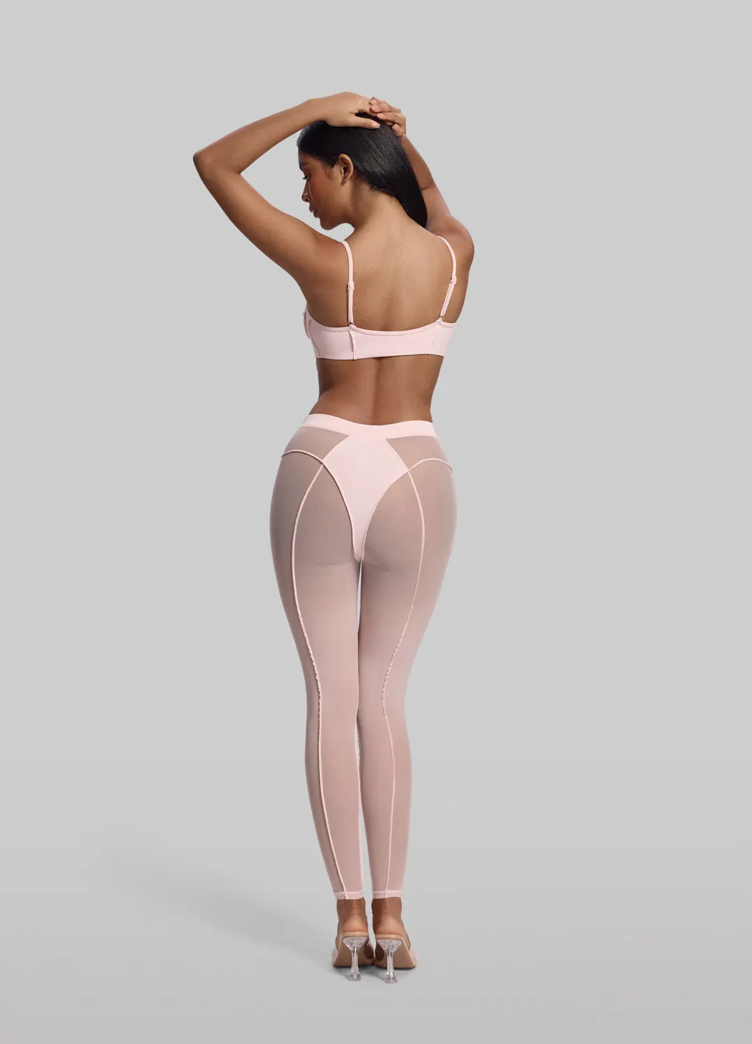 Chic Sheer-Detail High-Waisted Leggings